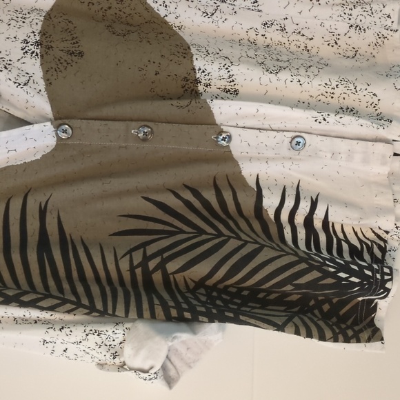 Parsley& Sage Button Down Rolled Tab sleeves Boho Casual Stretchy Relaxed Shirt - Picture 3 of 8